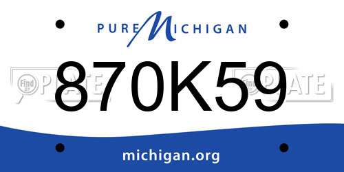 870K59 Michigan License Plate