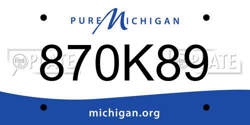 870K89 Michigan License Plate