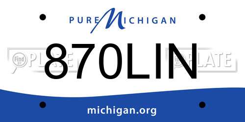 870LIN Michigan License Plate