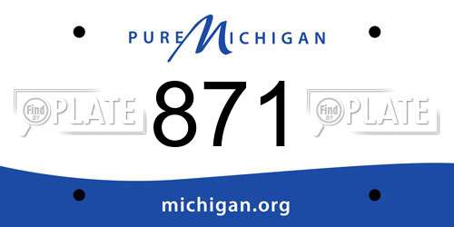 871 Michigan License Plate