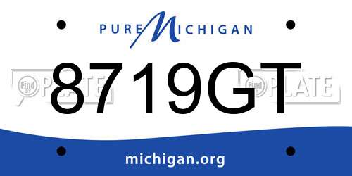 8719GT Michigan License Plate