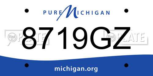 8719GZ Michigan License Plate