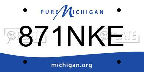 871NKE Michigan License Plate