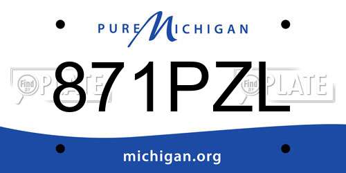 871PZL Michigan License Plate