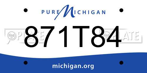 871T84 Michigan License Plate