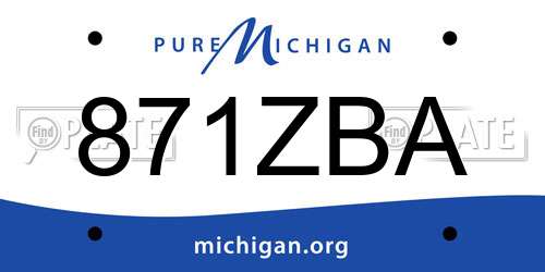 871ZBA Michigan License Plate