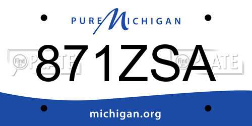 871ZSA Michigan License Plate