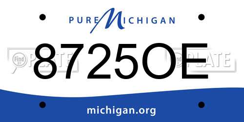 8725OE Michigan License Plate