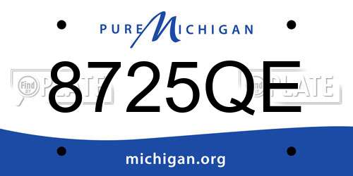 8725QE Michigan License Plate