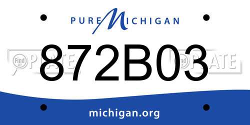 872B03 Michigan License Plate