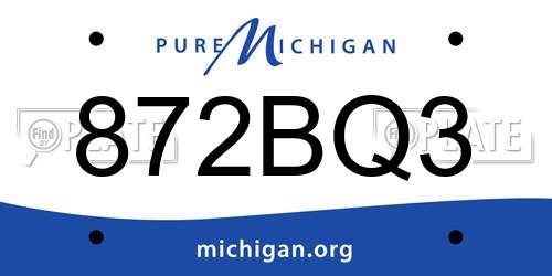 872BQ3 Michigan License Plate