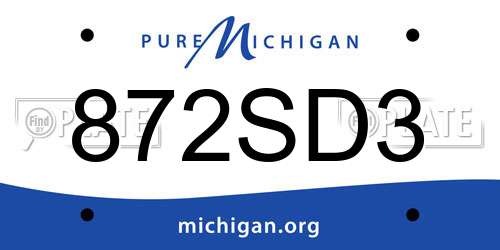 872SD3 Michigan License Plate