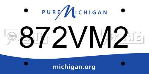872VM2 Michigan License Plate
