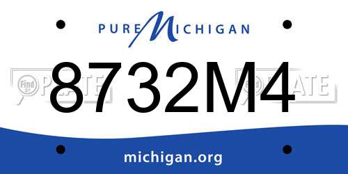 8732M4 Michigan License Plate