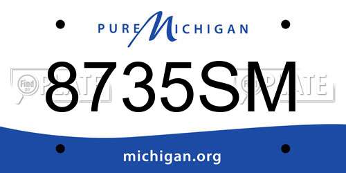 8735SM Michigan License Plate