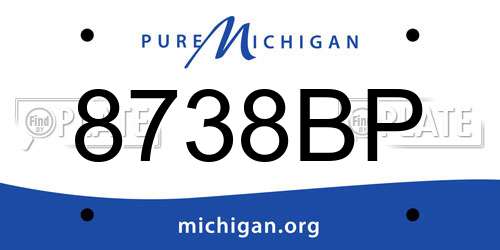 8738BP Michigan License Plate