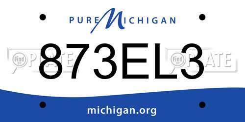 873EL3 Michigan License Plate