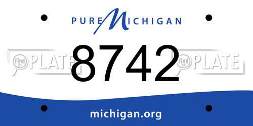8742 Michigan License Plate