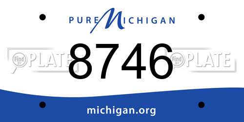 8746 Michigan License Plate