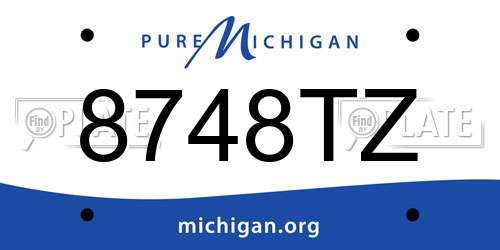 8748TZ Michigan License Plate