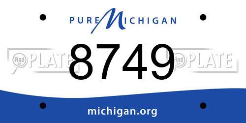 8749 Michigan License Plate