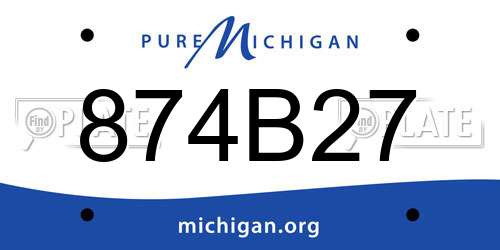 874B27 Michigan License Plate