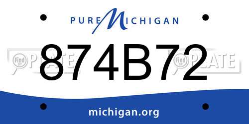874B72 Michigan License Plate