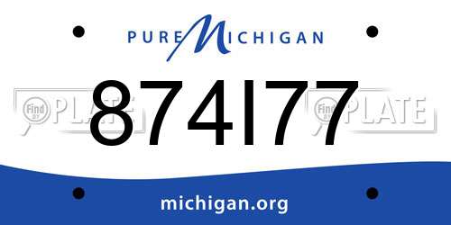 874I77 Michigan License Plate
