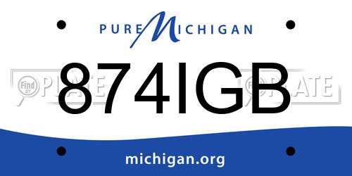 874IGB Michigan License Plate