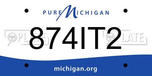 874IT2 Michigan License Plate