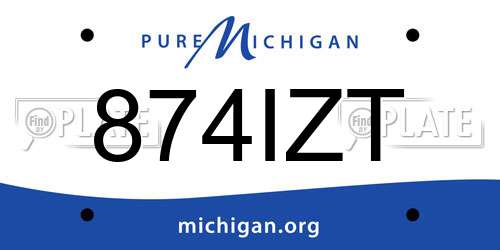 874IZT Michigan License Plate