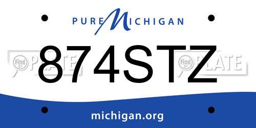874STZ Michigan License Plate