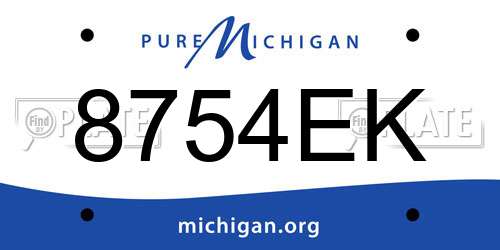 8754EK Michigan License Plate