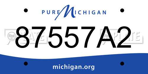 87557A2 Michigan License Plate