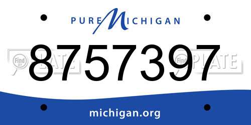 8757397 Michigan License Plate