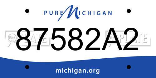 87582A2 Michigan License Plate
