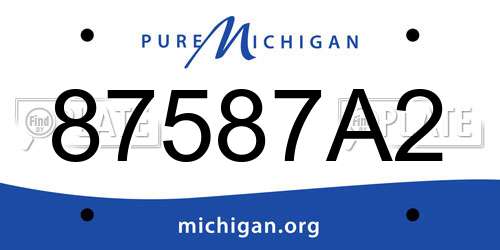 87587A2 Michigan License Plate