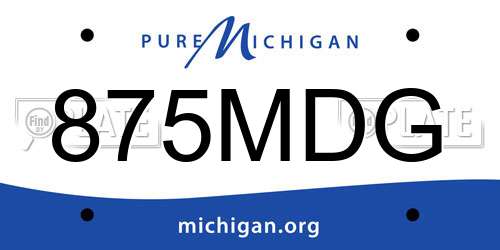 875MDG Michigan License Plate