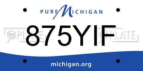 875YIF Michigan License Plate