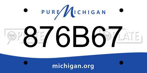 876B67 Michigan License Plate