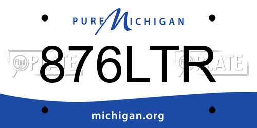 876LTR Michigan License Plate