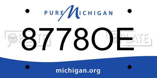 8778OE Michigan License Plate
