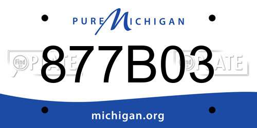 877B03 Michigan License Plate