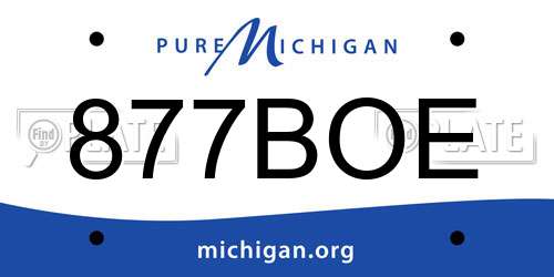 877BOE Michigan License Plate