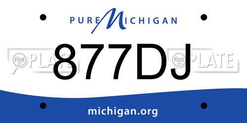 877DJ Michigan License Plate