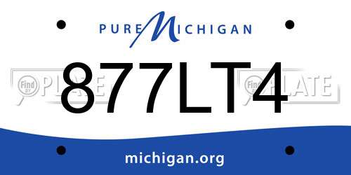 877LT4 Michigan License Plate