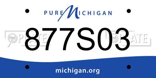 877S03 Michigan License Plate
