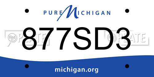 877SD3 Michigan License Plate