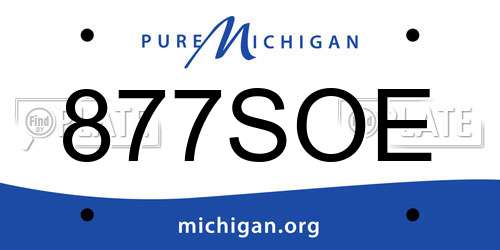 877SOE Michigan License Plate