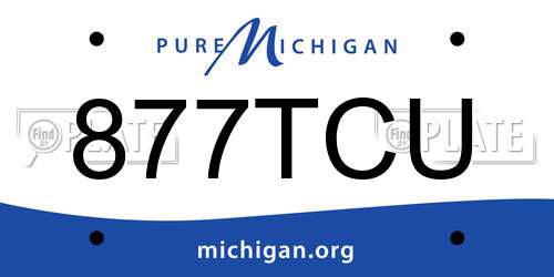 877TCU Michigan License Plate